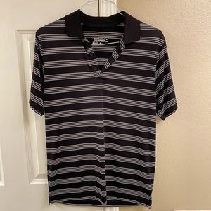 Mens Nike Golf Black and White Striped Polo